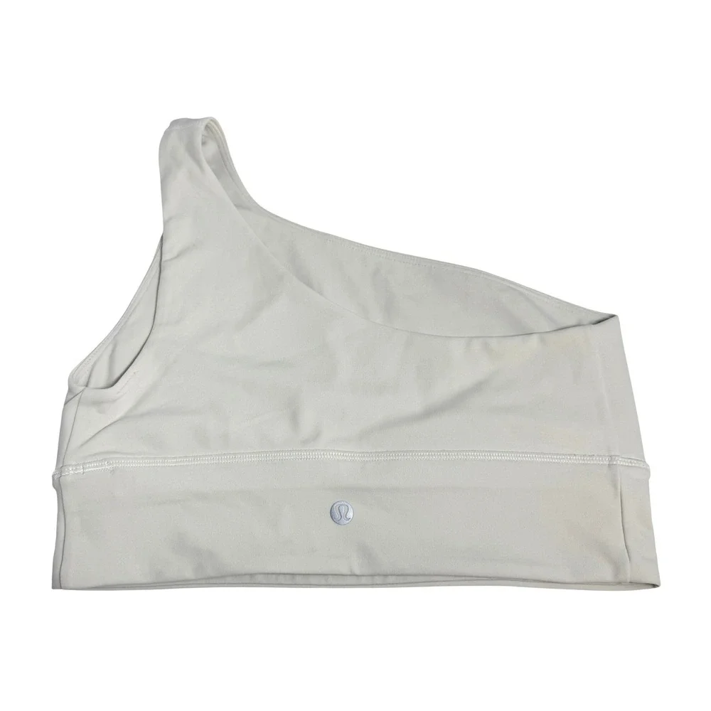 Lululemon Align One Shoulder Bra Shorts Set Ivory Nulu Yoga Athleisure 8 6